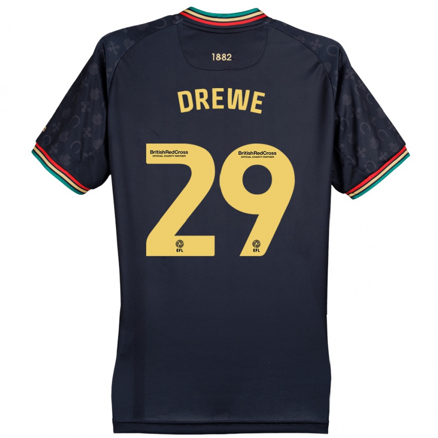 Enfant Football Maillot Aaron Drewe #29 Bleu Marine Foncé Tenues Extérieur 2024/25