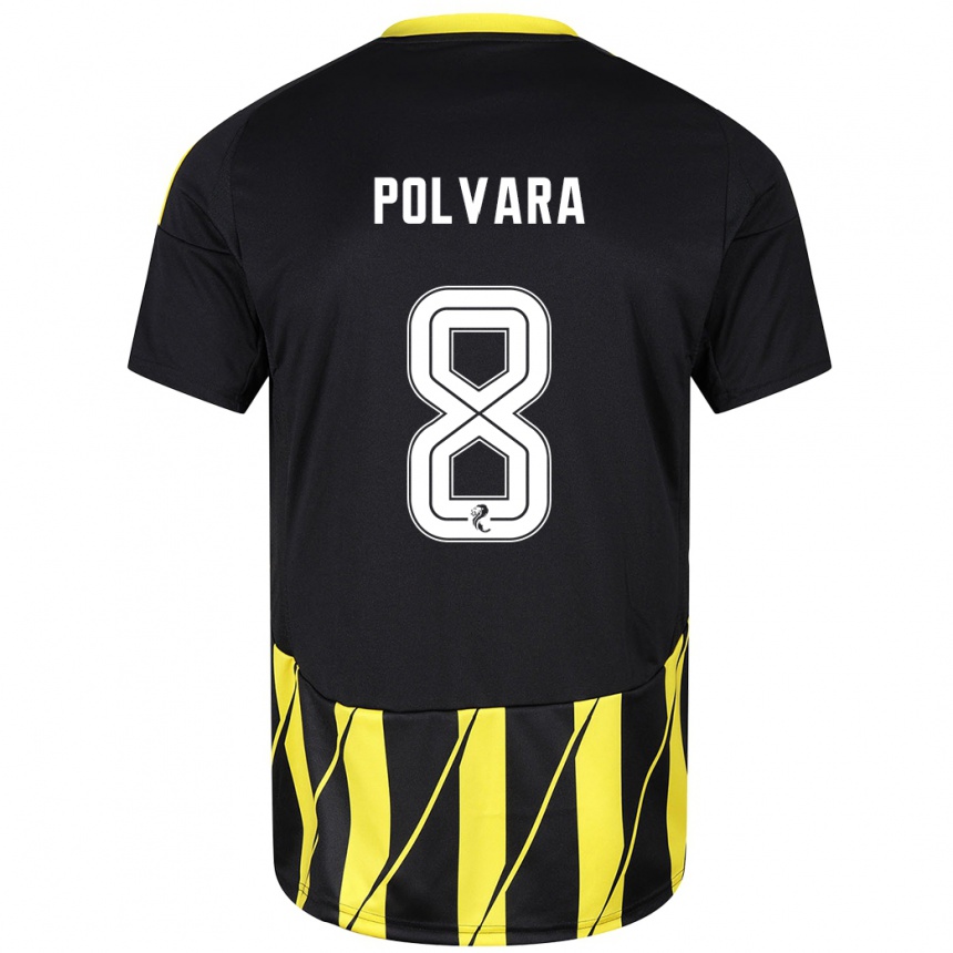 Enfant Football Maillot Dante Polvara #8 Noir Jaune Tenues Extérieur 2024/25