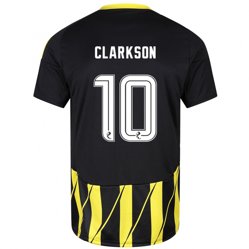 Enfant Football Maillot Leighton Clarkson #10 Noir Jaune Tenues Extérieur 2024/25