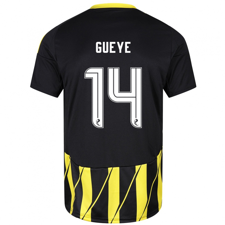 Enfant Football Maillot Pape Habib Gueye #14 Noir Jaune Tenues Extérieur 2024/25