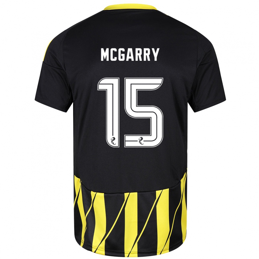 Enfant Football Maillot James Mcgarry #15 Noir Jaune Tenues Extérieur 2024/25