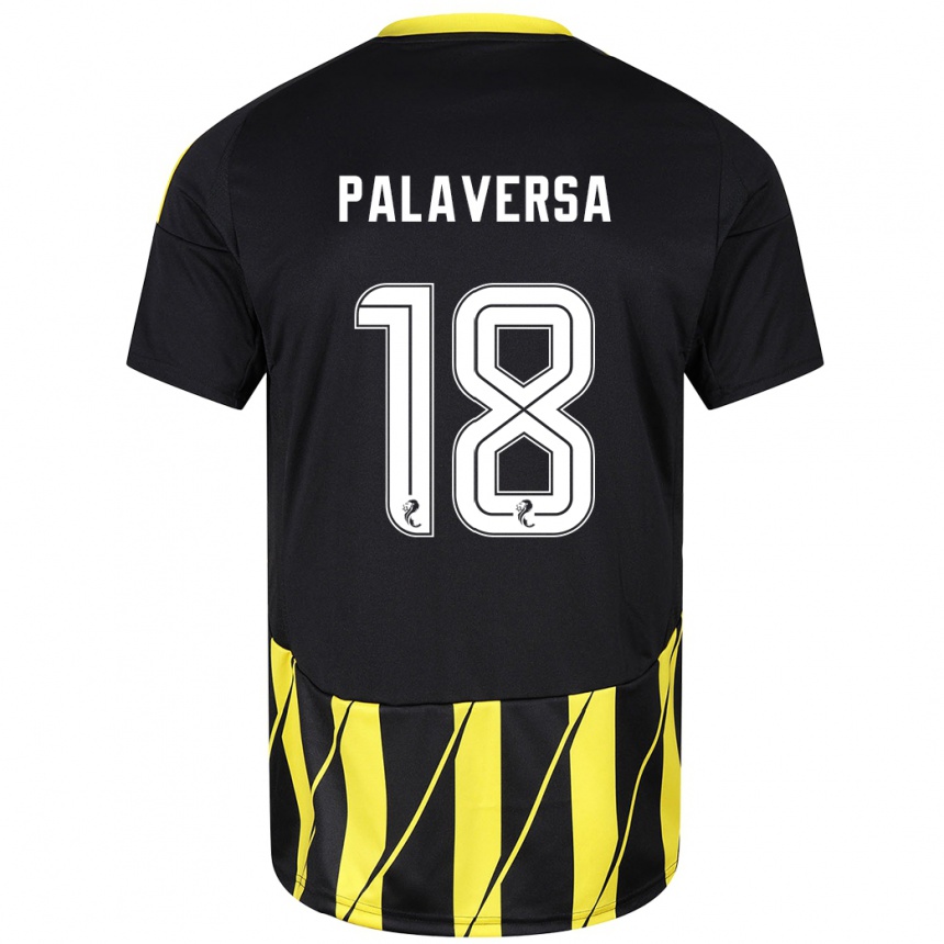 Enfant Football Maillot Ante Palaversa #18 Noir Jaune Tenues Extérieur 2024/25