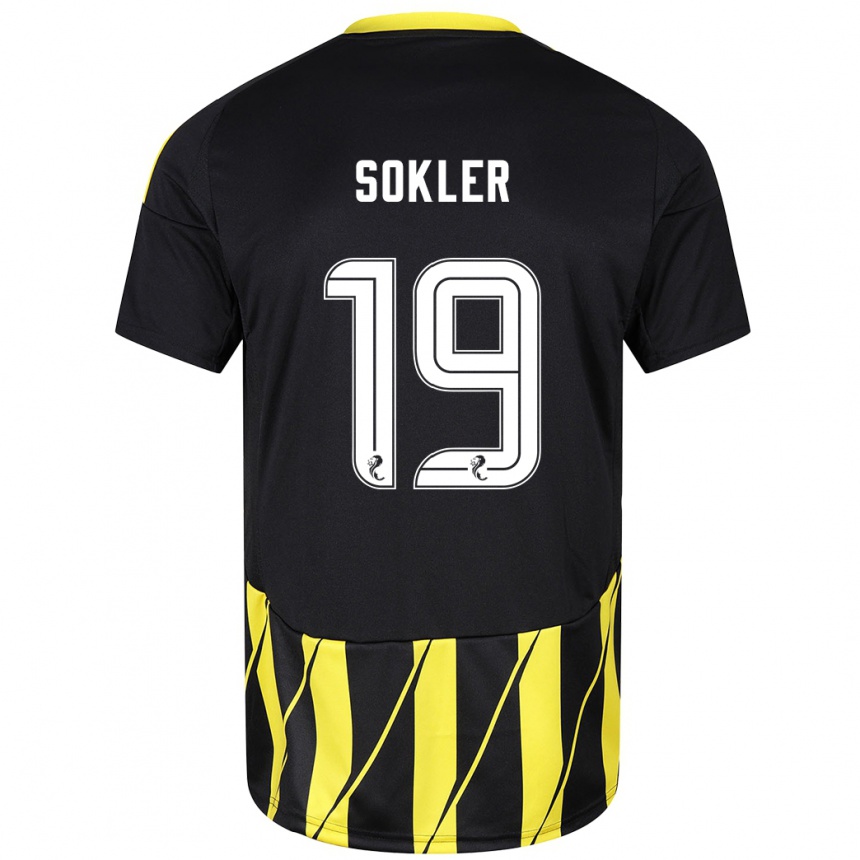 Enfant Football Maillot Ester Sokler #19 Noir Jaune Tenues Extérieur 2024/25