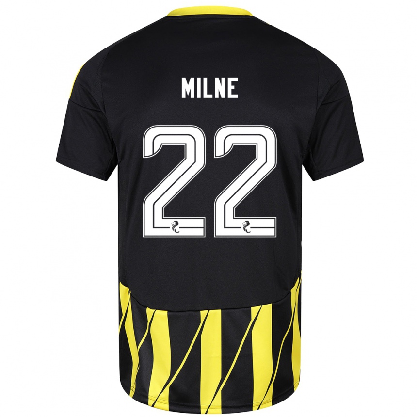 Enfant Football Maillot Jack Milne #22 Noir Jaune Tenues Extérieur 2024/25