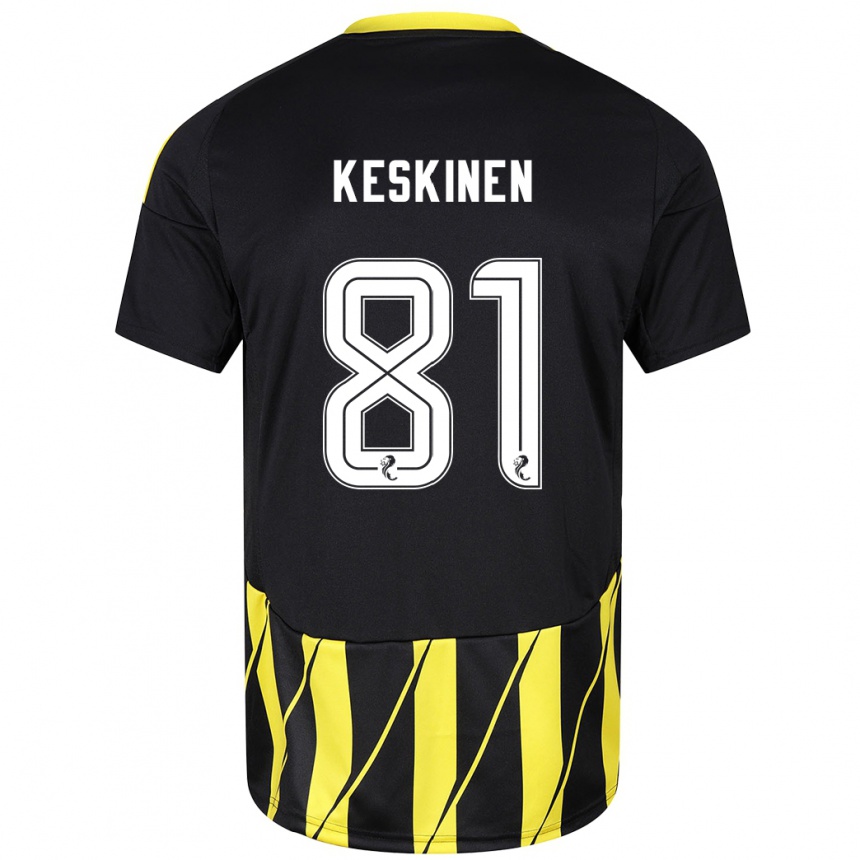 Enfant Football Maillot Topi Keskinen #81 Noir Jaune Tenues Extérieur 2024/25