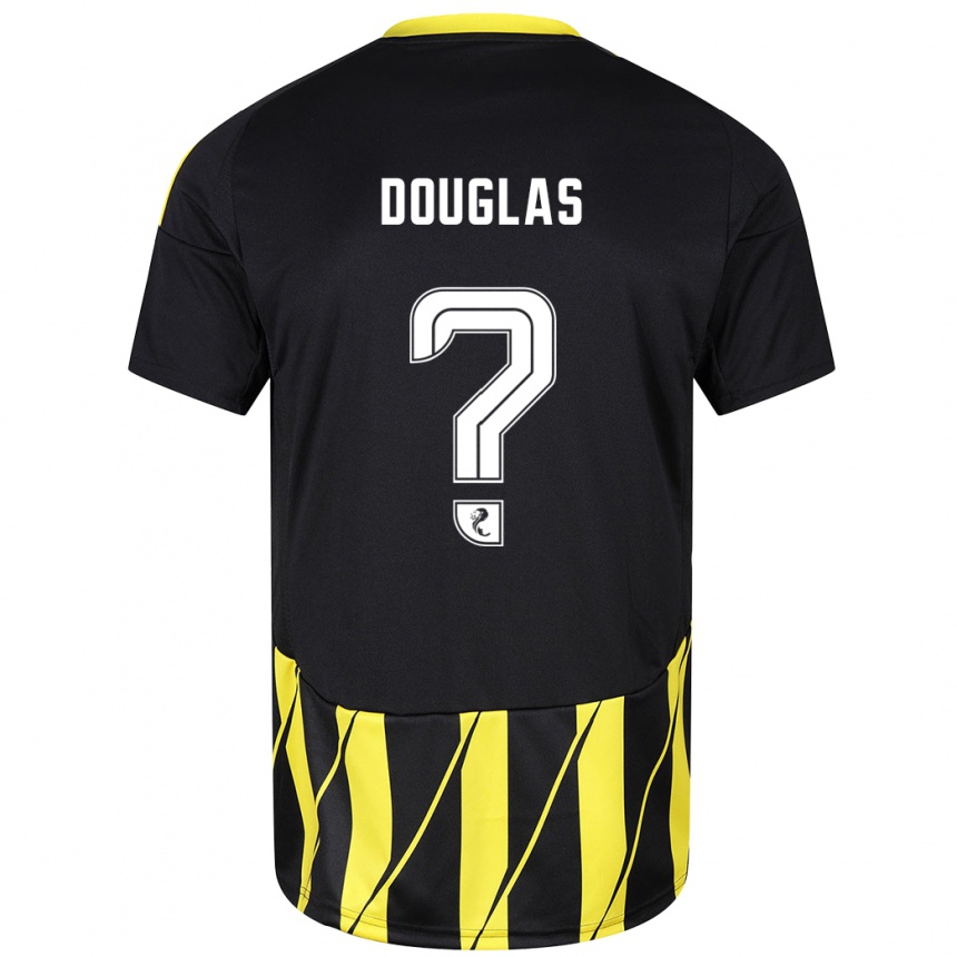 Enfant Football Maillot Connor Douglas #0 Noir Jaune Tenues Extérieur 2024/25