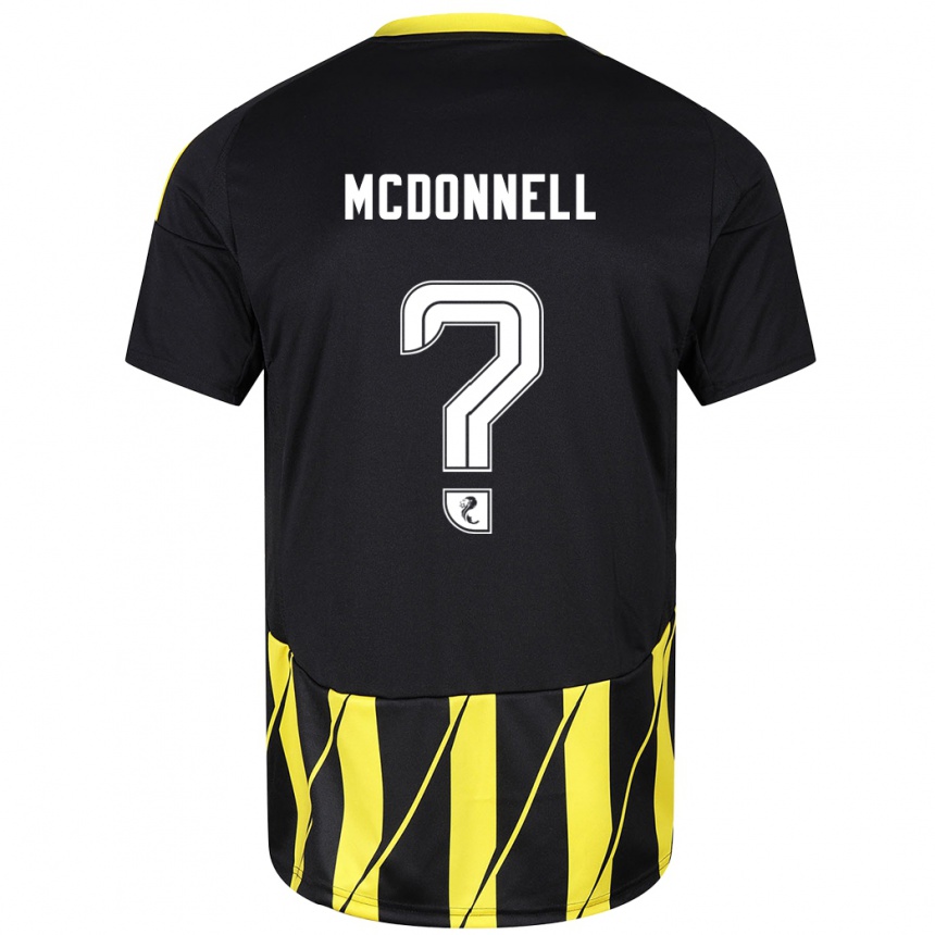 Enfant Football Maillot Noah Mcdonnell #0 Noir Jaune Tenues Extérieur 2024/25