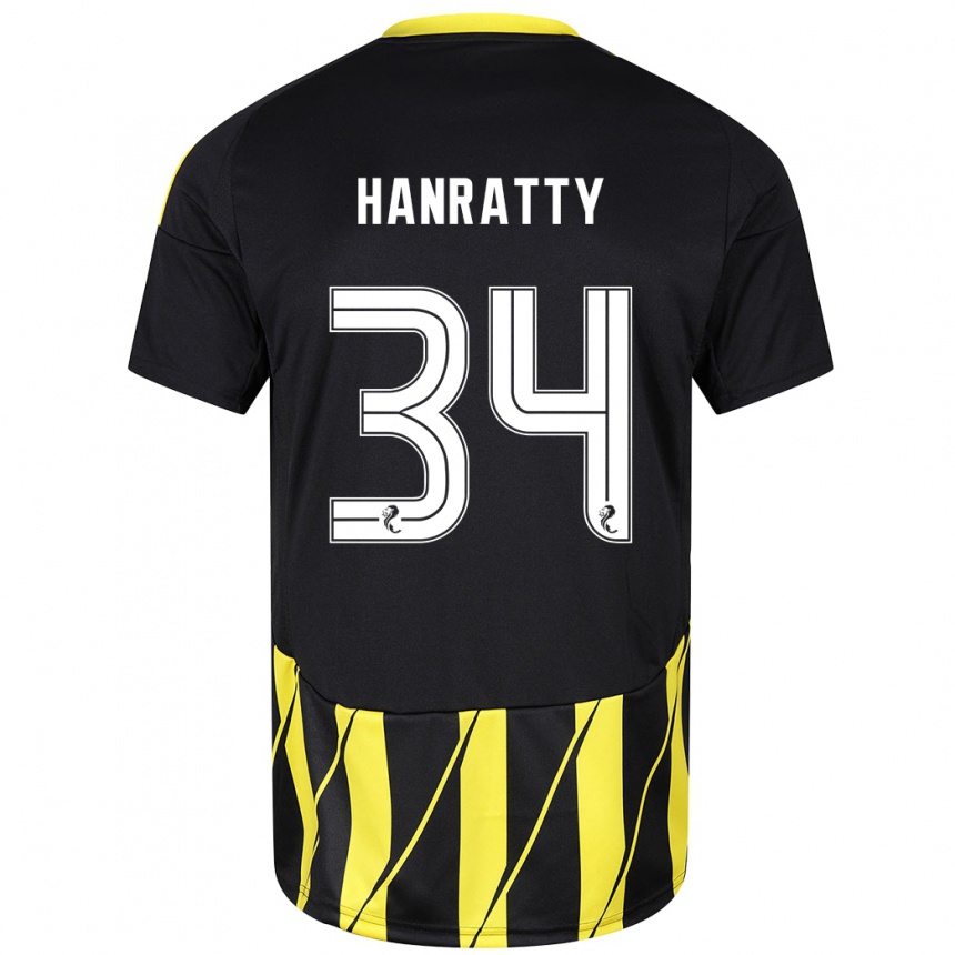 Enfant Football Maillot Kevin Hanratty #34 Noir Jaune Tenues Extérieur 2024/25