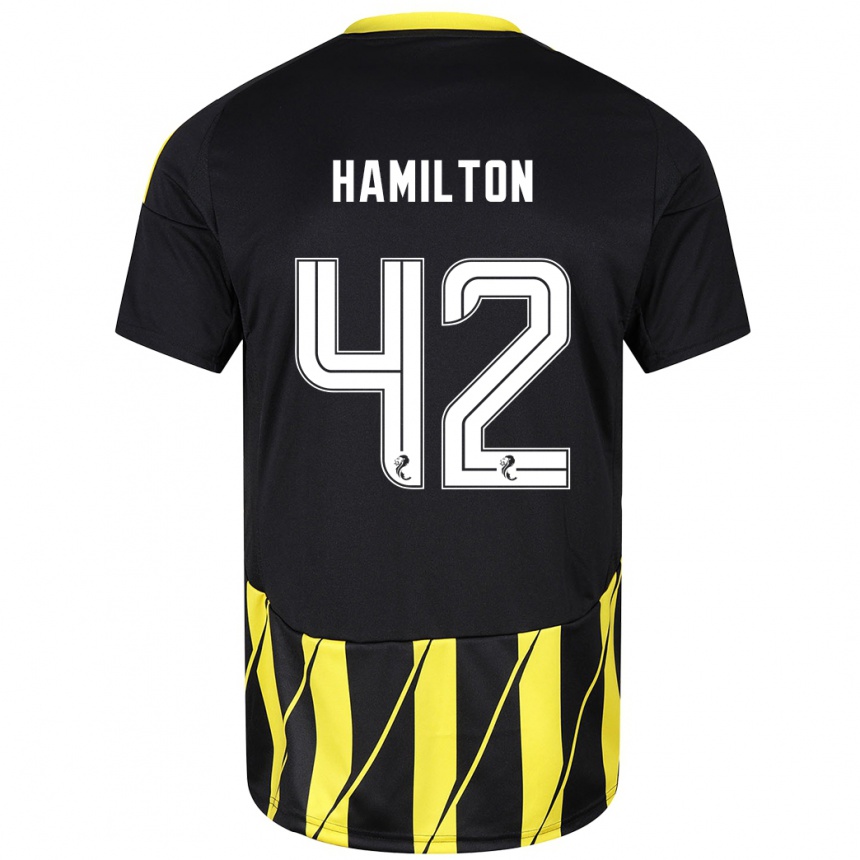 Enfant Football Maillot Brendan Hamilton #42 Noir Jaune Tenues Extérieur 2024/25