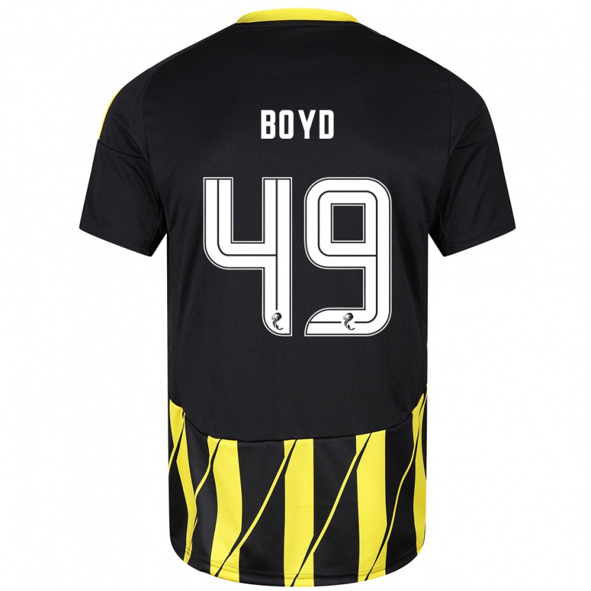 Enfant Football Maillot Fletcher Boyd #49 Noir Jaune Tenues Extérieur 2024/25