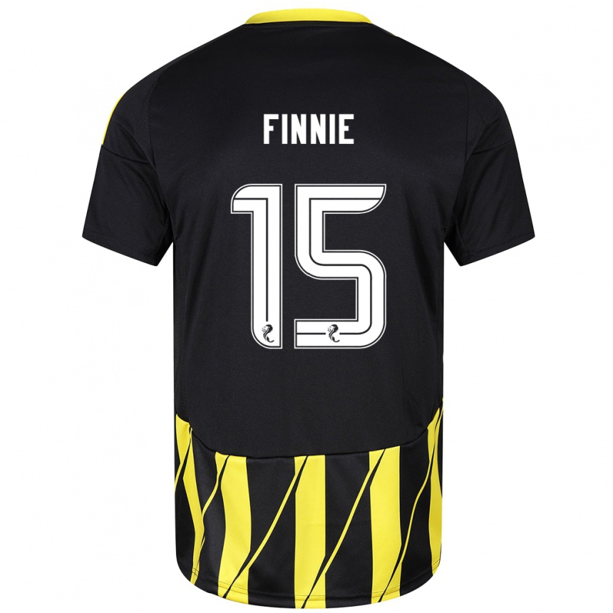 Enfant Football Maillot Maddison Finnie #15 Noir Jaune Tenues Extérieur 2024/25