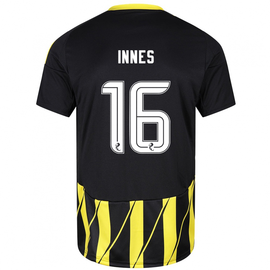 Enfant Football Maillot Hannah Innes #16 Noir Jaune Tenues Extérieur 2024/25