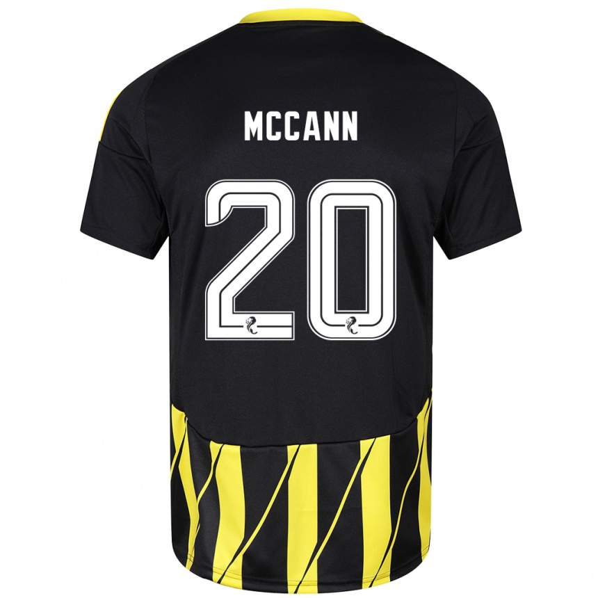 Enfant Football Maillot Annalisa Mccann #20 Noir Jaune Tenues Extérieur 2024/25