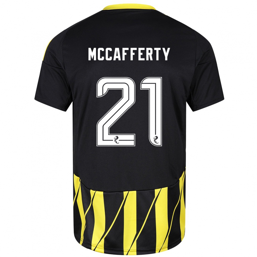 Enfant Football Maillot Eirinn Mccafferty #21 Noir Jaune Tenues Extérieur 2024/25