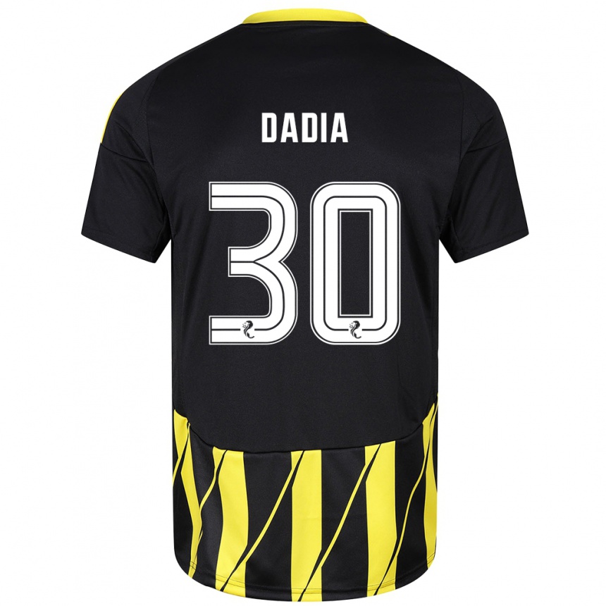 Enfant Football Maillot Or Dadia #30 Noir Jaune Tenues Extérieur 2024/25