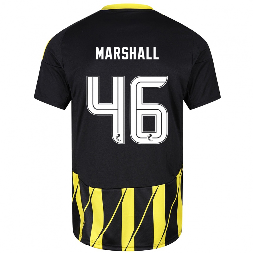 Enfant Football Maillot Findlay Marshall #46 Noir Jaune Tenues Extérieur 2024/25