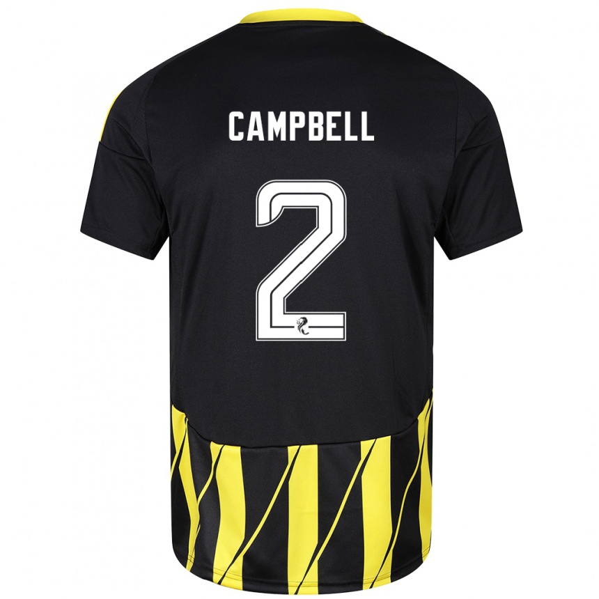 Enfant Football Maillot Loren Campbell #2 Noir Jaune Tenues Extérieur 2024/25