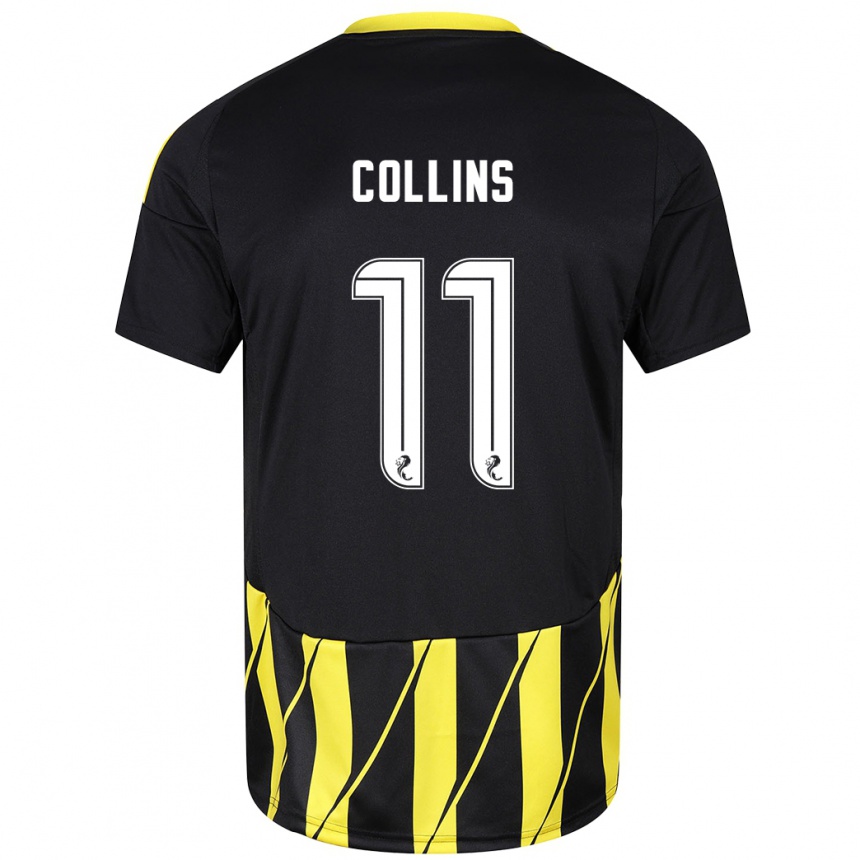 Enfant Football Maillot Bailley Collins #11 Noir Jaune Tenues Extérieur 2024/25