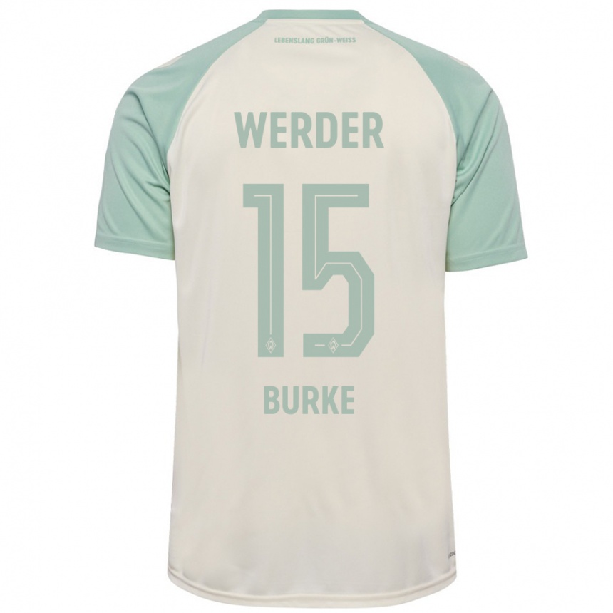 Enfant Football Maillot Oliver Burke #15 Blanc Cassé Vert Clair Tenues Extérieur 2024/25