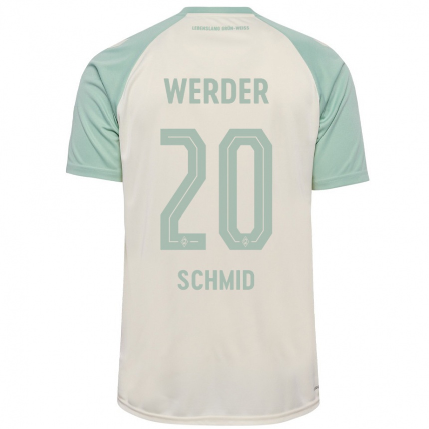 Enfant Football Maillot Romano Schmid #20 Blanc Cassé Vert Clair Tenues Extérieur 2024/25