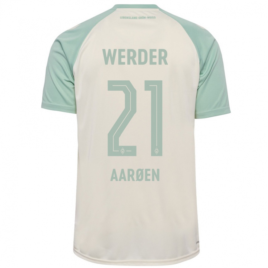 Enfant Football Maillot Isak Hansen-Aaröen #21 Blanc Cassé Vert Clair Tenues Extérieur 2024/25