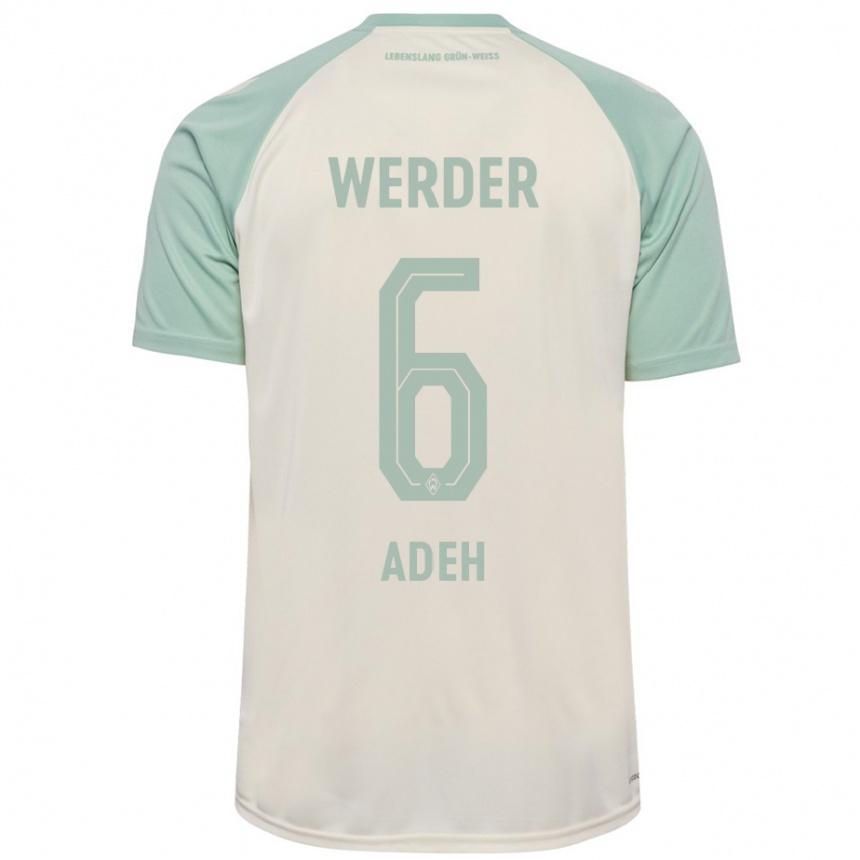 Enfant Football Maillot Wesley Adeh #6 Blanc Cassé Vert Clair Tenues Extérieur 2024/25