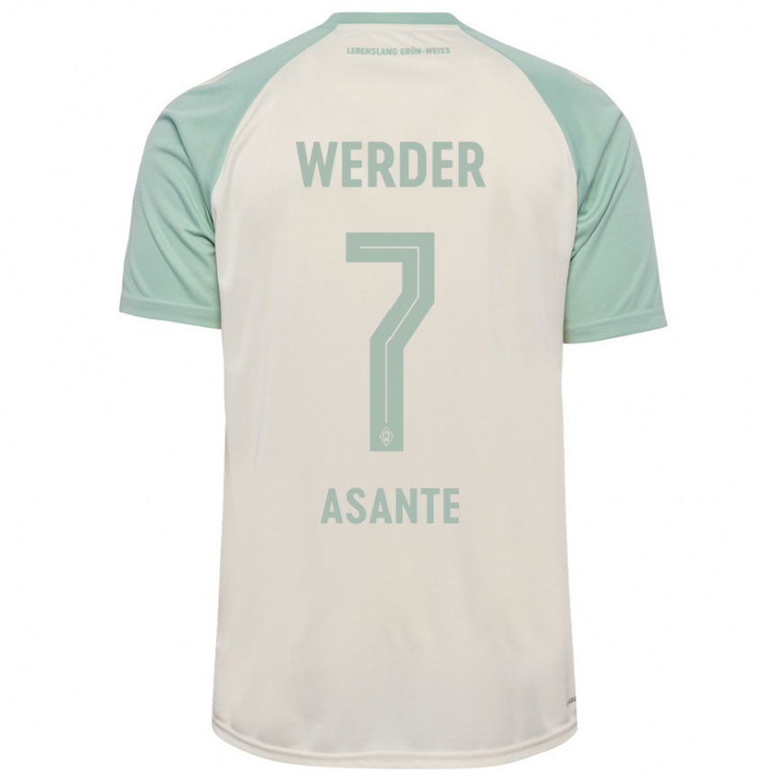 Enfant Football Maillot Davis Asante #7 Blanc Cassé Vert Clair Tenues Extérieur 2024/25