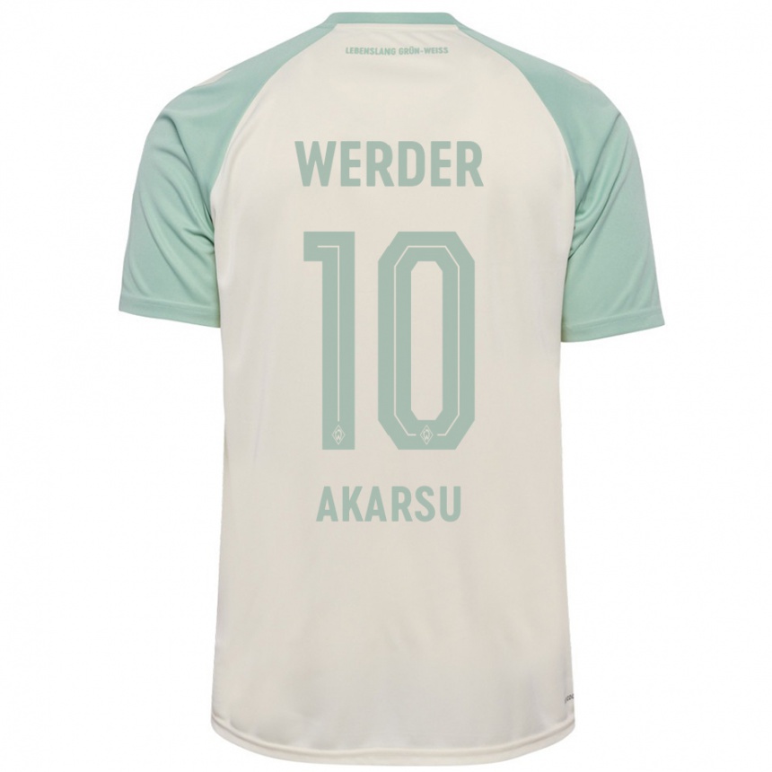 Enfant Football Maillot Mikail Bura Akarsu #10 Blanc Cassé Vert Clair Tenues Extérieur 2024/25