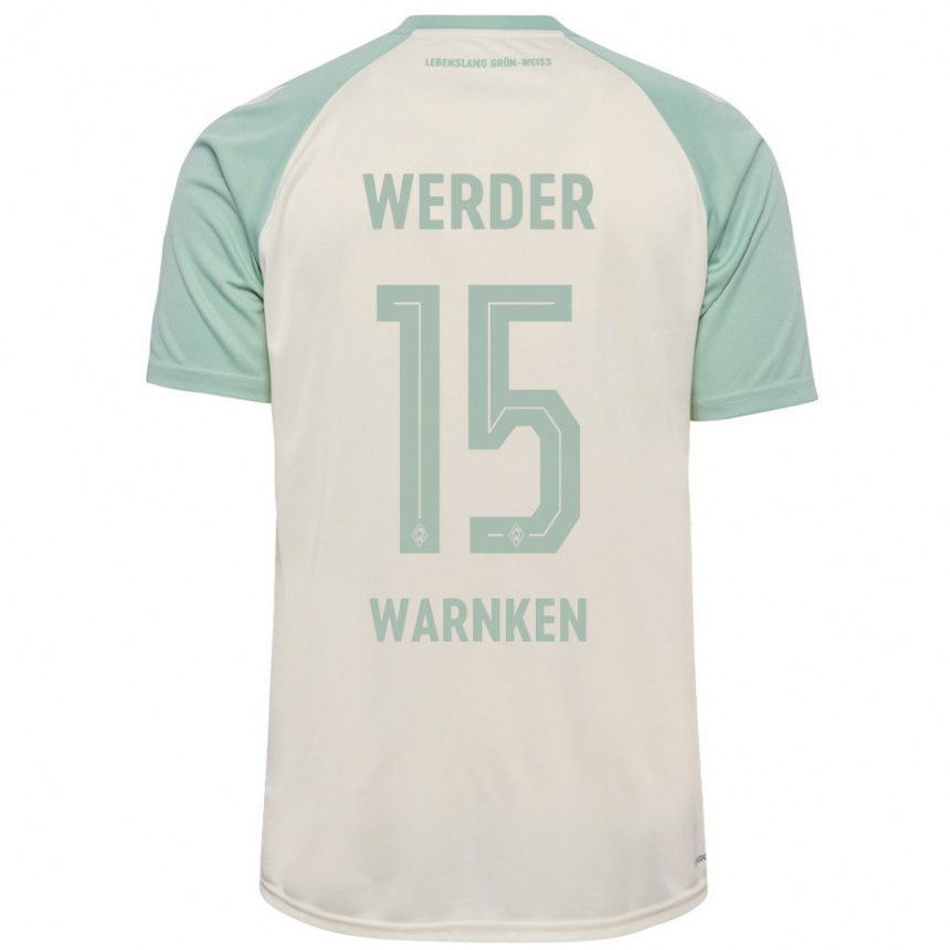 Enfant Football Maillot Jannes Warnken #15 Blanc Cassé Vert Clair Tenues Extérieur 2024/25