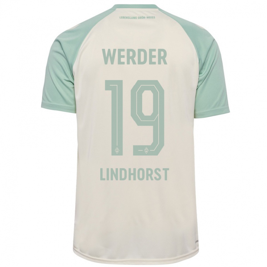 Enfant Football Maillot Jerrit Lindhorst #19 Blanc Cassé Vert Clair Tenues Extérieur 2024/25