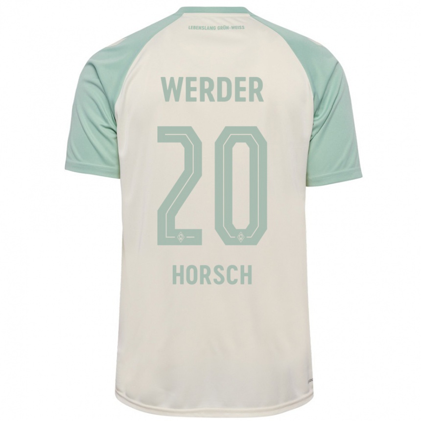 Enfant Football Maillot Jonas Horsch #20 Blanc Cassé Vert Clair Tenues Extérieur 2024/25