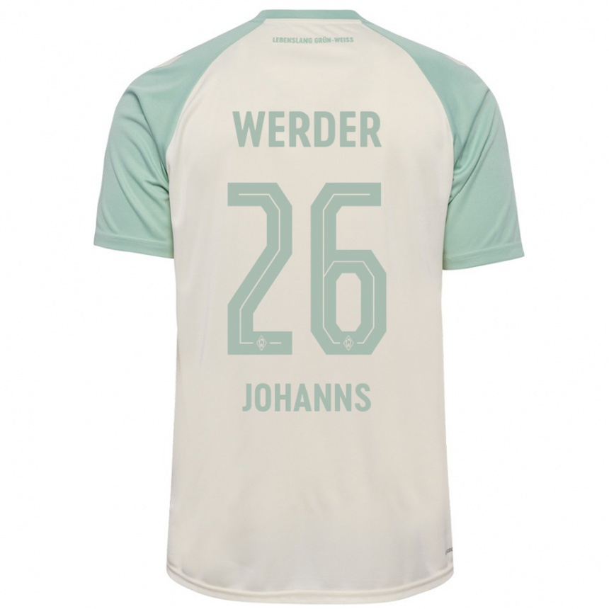 Enfant Football Maillot Lennart Johanns #26 Blanc Cassé Vert Clair Tenues Extérieur 2024/25