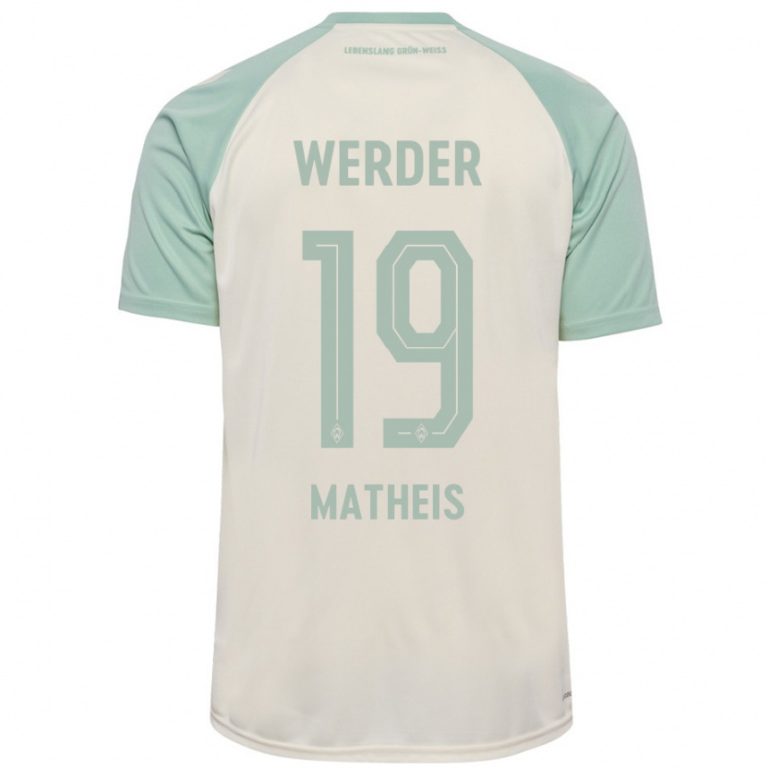 Enfant Football Maillot Saskia Matheis #19 Blanc Cassé Vert Clair Tenues Extérieur 2024/25