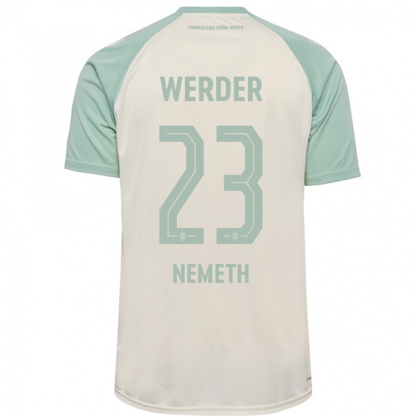 Enfant Football Maillot Hanna Nemeth #23 Blanc Cassé Vert Clair Tenues Extérieur 2024/25