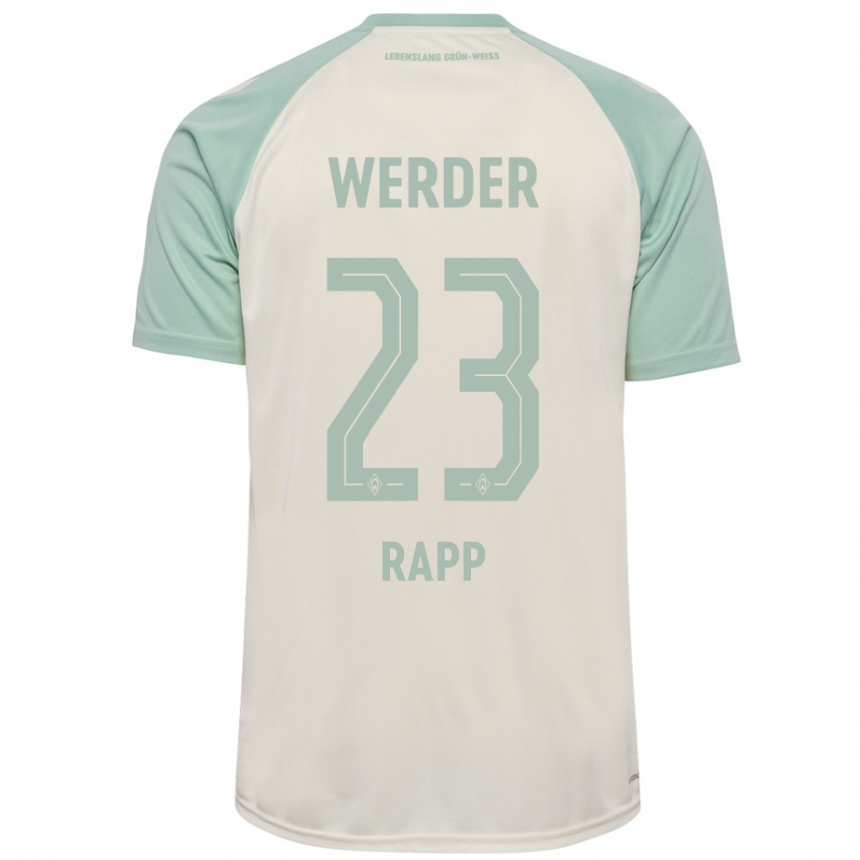 Enfant Football Maillot Nicolai Rapp #23 Blanc Cassé Vert Clair Tenues Extérieur 2024/25