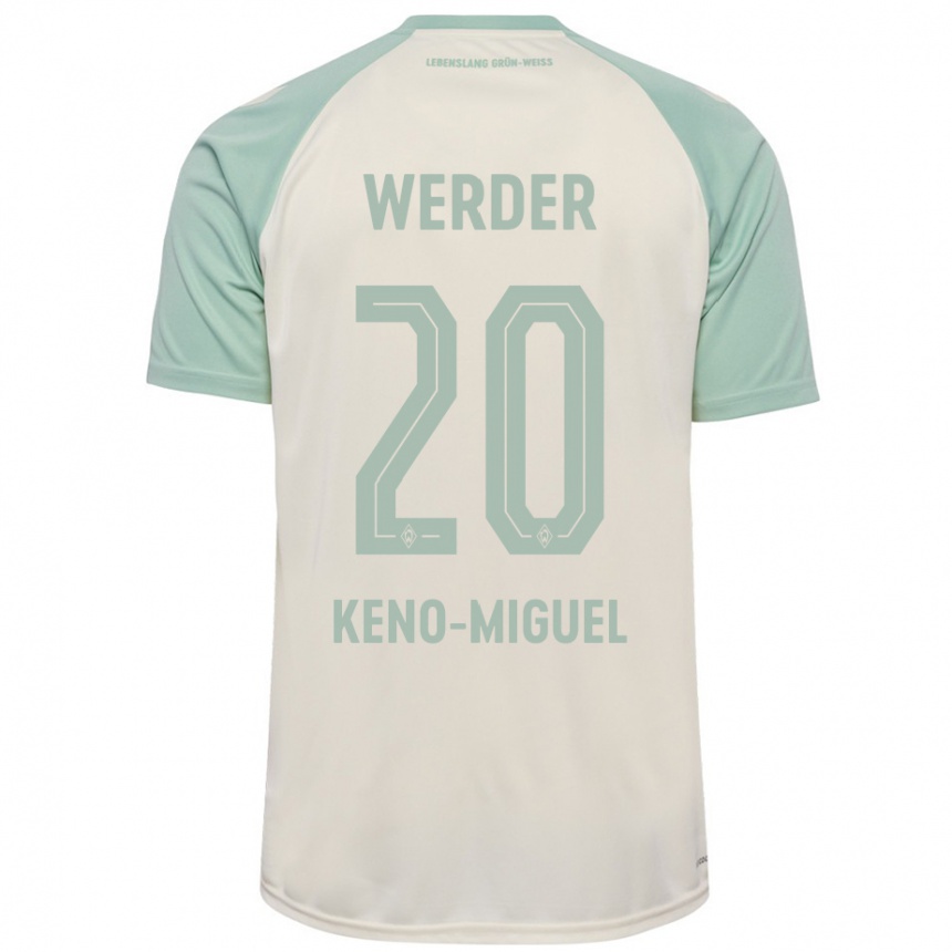 Enfant Football Maillot Keno-Miguel Meyer #20 Blanc Cassé Vert Clair Tenues Extérieur 2024/25