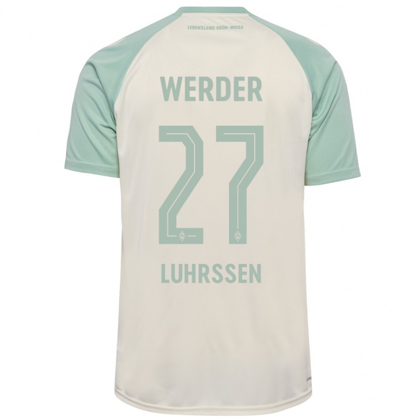 Enfant Football Maillot Nina Luhrssen #27 Blanc Cassé Vert Clair Tenues Extérieur 2024/25