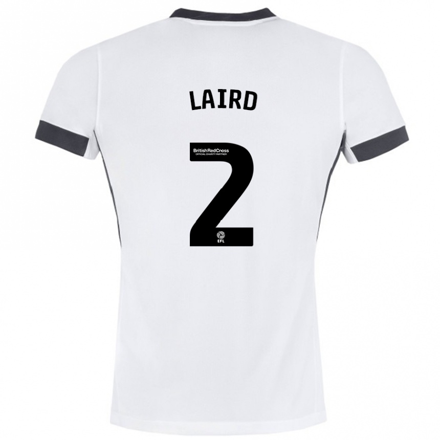 Enfant Football Maillot Ethan Laird #2 Blanc Noir Tenues Extérieur 2024/25