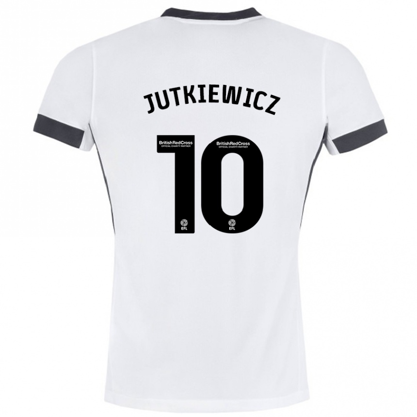 Enfant Football Maillot Lukas Jutkiewicz #10 Blanc Noir Tenues Extérieur 2024/25