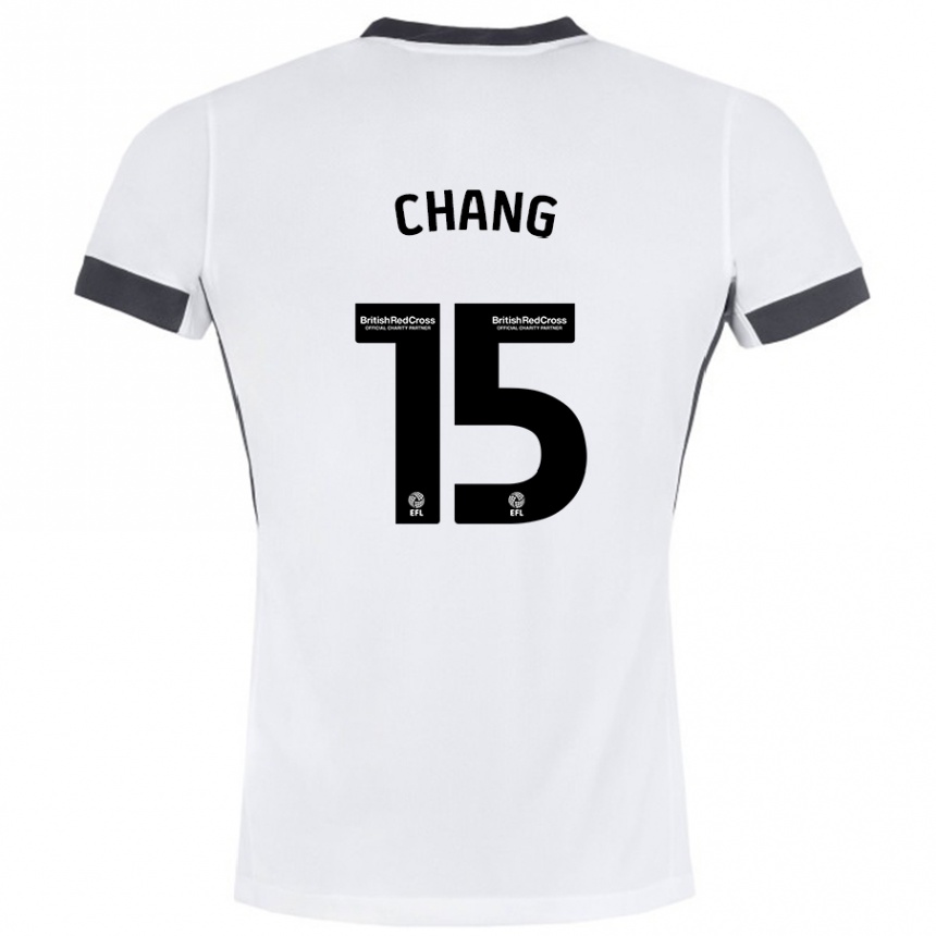 Enfant Football Maillot Alfie Chang #15 Blanc Noir Tenues Extérieur 2024/25