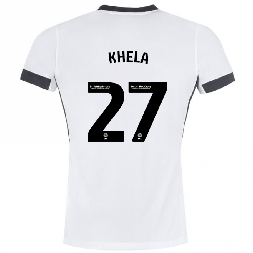 Enfant Football Maillot Brandon Khela #27 Blanc Noir Tenues Extérieur 2024/25