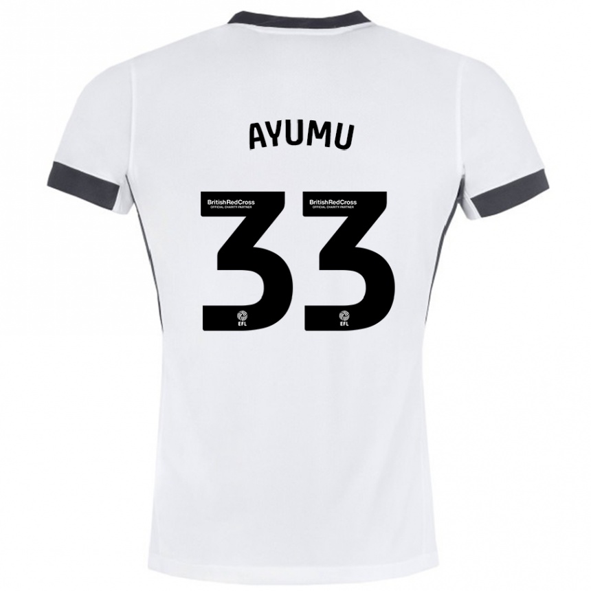 Enfant Football Maillot Ayumu Yokoyama #33 Blanc Noir Tenues Extérieur 2024/25