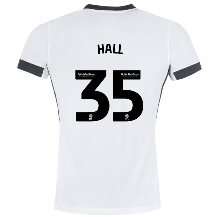 Enfant Football Maillot George Hall #35 Blanc Noir Tenues Extérieur 2024/25