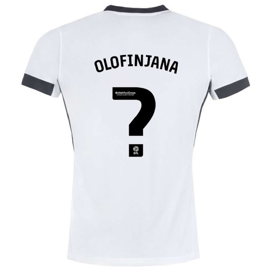 Enfant Football Maillot Femi Olofinjana #0 Blanc Noir Tenues Extérieur 2024/25