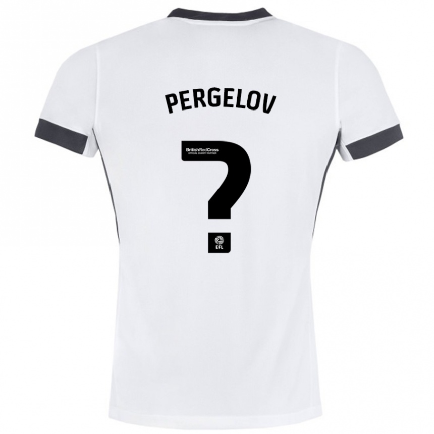 Enfant Football Maillot Stoyan Pergelov #0 Blanc Noir Tenues Extérieur 2024/25