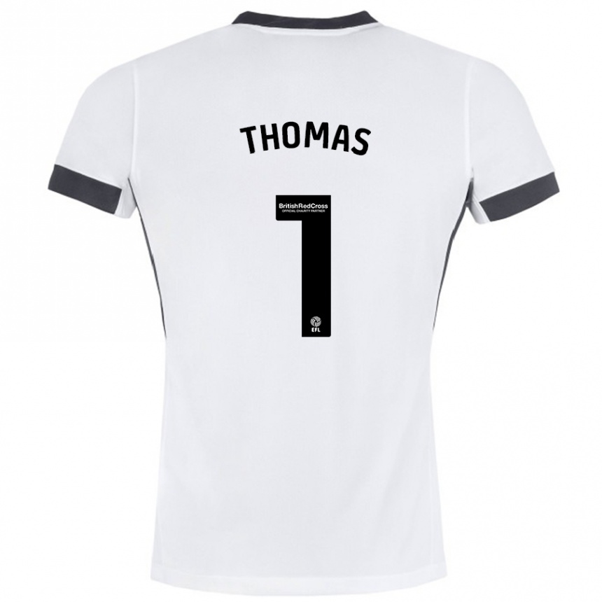 Enfant Football Maillot Lucy Thomas #1 Blanc Noir Tenues Extérieur 2024/25