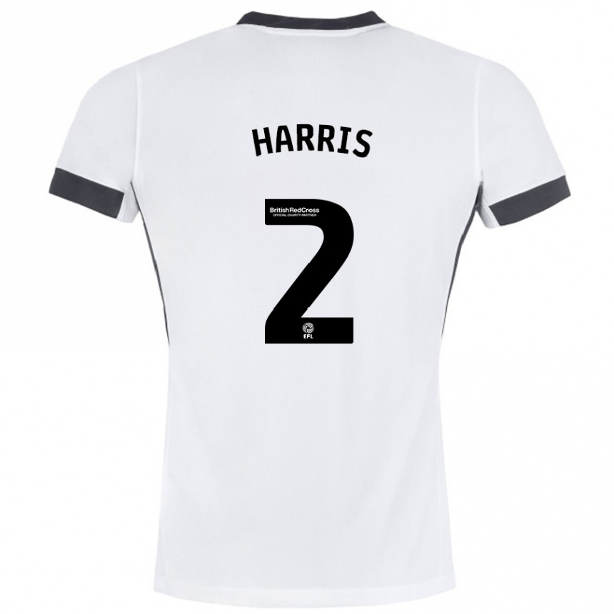 Enfant Football Maillot Martha Harris #2 Blanc Noir Tenues Extérieur 2024/25