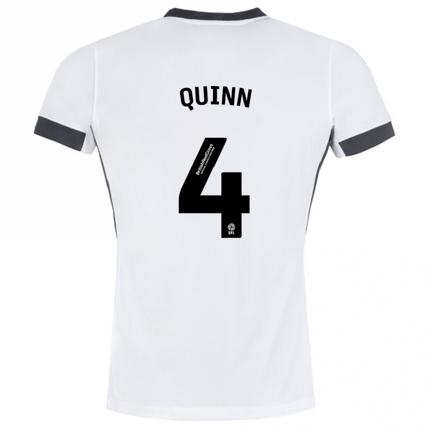 Enfant Football Maillot Louise Catherine Quinn #4 Blanc Noir Tenues Extérieur 2024/25