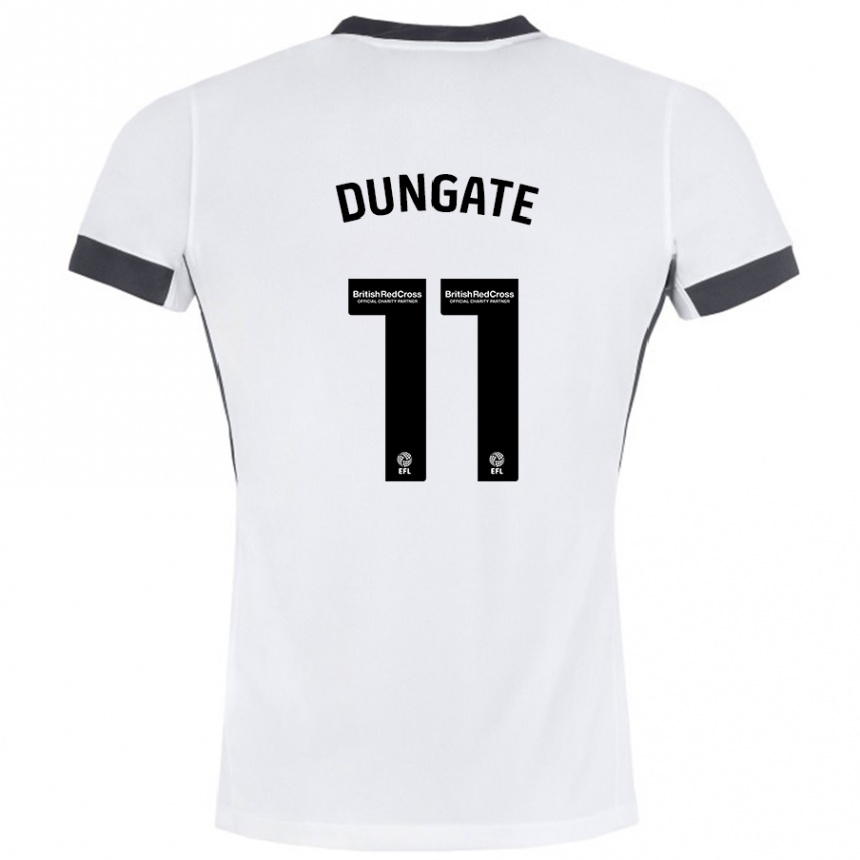 Enfant Football Maillot Katie Dungate #11 Blanc Noir Tenues Extérieur 2024/25