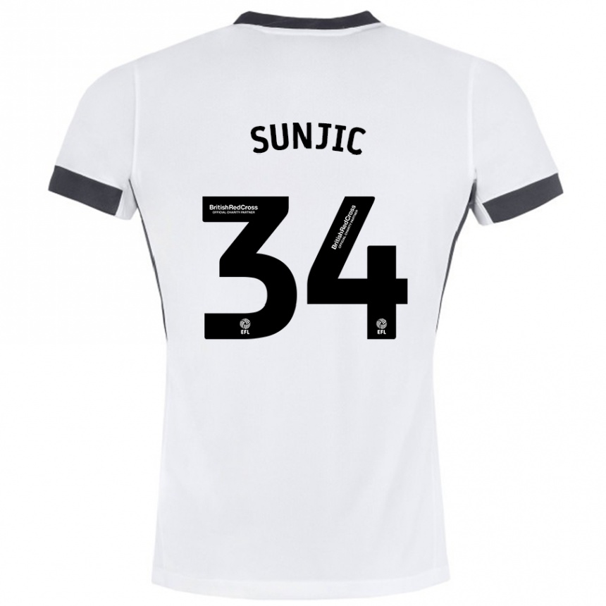 Enfant Football Maillot Ivan Sunjic #34 Blanc Noir Tenues Extérieur 2024/25